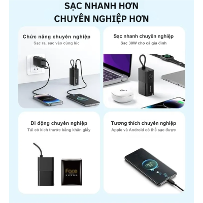 Anker A1634 - Pin sạc dự phòng Anker Powercore Fusion kiêm củ sạc nhanh 30W 5000mAh (bản nâng cấp của A1633) - <div class="css-146c3p1 r-bcqeeo r-1ttztb7 r-qvutc0 r-37j5jr r-a023e6 r-16dba41 r-1adg3ll r-1b5gpbm r-a8ghvy" dir="ltr"><span class="css-1jxf684 r-bcqeeo r-1ttztb7 r-qvutc0 r-poiln3">Anker A1634 PowerCore Fusion là phiên bản nâng cấp của A1633, kết hợp hoàn hảo giữa pin sạc dự phòng 5000mAh và củ sạc nhanh 30W. Thiết kế nhỏ gọn dạng "son môi" cùng phích cắm gập tiện lợi, phù hợp mang theo mọi nơi. Sản phẩm hỗ trợ công nghệ PowerIQ 3.0, cho phép sạc nhanh các thiết bị như iPhone, Android, thậm chí MacBook Air. Đi kèm dây đeo tay, A1634 mang đến sự tiện dụng tối đa cho người dùng hiện đại.</span></div>