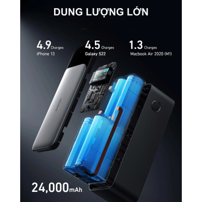 Anker A1289 - Pin Sạc Dự Phòng Anker 737 dung lượng 24000mAh, công suất 140w, 3 Cổng Gan Prime - <div class="css-146c3p1 r-bcqeeo r-1ttztb7 r-qvutc0 r-37j5jr r-a023e6 r-16dba41 r-1adg3ll r-1b5gpbm r-a8ghvy" dir="ltr"><span class="css-1jxf684 r-bcqeeo r-1ttztb7 r-qvutc0 r-poiln3">Pin Sạc Dự Phòng Anker 737 (Anker A1289) sở hữu dung lượng khủng 24000mAh, công suất tối đa 140W, hỗ trợ sạc nhanh cho cả laptop và MacBook. Được trang bị công nghệ Power Delivery 3.1 và 3 cổng Gan Prime (2 USB-C, 1 USB-A), sản phẩm đảm bảo sạc đa thiết bị hiệu quả. Màn hình kỹ thuật số thông minh hiển thị chi tiết trạng thái sạc. Với thiết kế nhỏ gọn, pin mang đến độ bền cao và an toàn vượt trội nhờ hệ thống MultiProtect.</span></div>