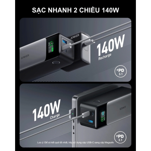 Anker A1289 - Pin Sạc Dự Phòng Anker 737 dung lượng 24000mAh, công suất 140w, 3 Cổng Gan Prime - Hình ảnh 6