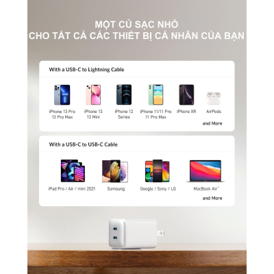 Anker A2038 - Củ sạc nhanh Anker Nano Pro 521 PD/PPS công suất 40W - <div class="css-146c3p1 r-bcqeeo r-1ttztb7 r-qvutc0 r-37j5jr r-a023e6 r-16dba41 r-1adg3ll r-1b5gpbm r-a8ghvy" dir="ltr"><span class="css-1jxf684 r-bcqeeo r-1ttztb7 r-qvutc0 r-poiln3">Anker A2038 – Củ sạc nhanh Anker Nano Pro 521 PD/PPS 40W với 2 cổng USB-C, sạc nhanh cho iPhone, iPad, MacBook Air. Công nghệ GaN giúp thiết kế siêu nhỏ gọn, hiệu suất cao. Hỗ trợ sạc đồng thời 2 thiết bị với tổng công suất 40W, tích hợp bảo vệ an toàn ActiveShield.</span></div>