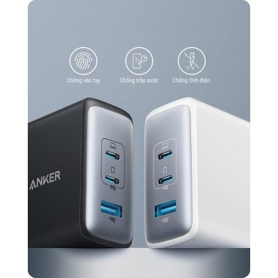 Anker A2145 - Củ sạc nhanh Anker công suất 100W sạc iphone, samsung, android, Laptop PD/QC/PPS - <div class="css-146c3p1 r-bcqeeo r-1ttztb7 r-qvutc0 r-37j5jr r-a023e6 r-16dba41 r-1adg3ll r-1b5gpbm r-a8ghvy" dir="ltr"><span class="css-1jxf684 r-bcqeeo r-1ttztb7 r-qvutc0 r-poiln3">Anker A2145 – Củ sạc nhanh Anker 100W với 3 cổng (2 USB-C, 1 USB-A), hỗ trợ sạc nhanh cho iPhone, Samsung, Android và laptop qua chuẩn PD/QC/PPS. Công nghệ GaN II giúp thiết kế nhỏ gọn, tản nhiệt tốt. Sạc đồng thời 3 thiết bị với phân bổ thông minh, tích hợp bảo vệ an toàn ActiveShield 2.0.</span></div>