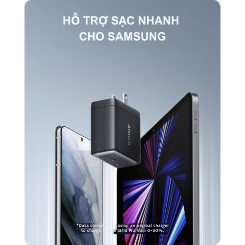Anker A2666 - Củ Sạc Nhanh Anker PowerPort III, công suất 65W 2 cổng GaN II, PD/PPS/QC dành cho điện thoại/tablet/latop - Hình ảnh 5