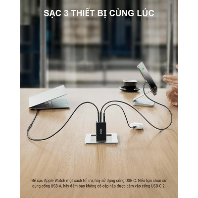 Anker A2667 - Củ sạc nhanh Anker NANO ll công suất 65w, chuẩn sạc PD/IQ 3.0 - <div class="css-146c3p1 r-bcqeeo r-1ttztb7 r-qvutc0 r-37j5jr r-a023e6 r-16dba41 r-1adg3ll r-1b5gpbm r-a8ghvy" dir="ltr"><span class="css-1jxf684 r-bcqeeo r-1ttztb7 r-qvutc0 r-poiln3">Củ sạc nhanh Anker A2667 NANO II 65W mang đến khả năng sạc mạnh mẽ với công suất tối đa 65W, hỗ trợ chuẩn Power Delivery (PD) và PowerIQ 3.0 tiên tiến. Thiết kế nhỏ gọn, tích hợp công nghệ GaN II giúp tối ưu hiệu suất và giảm kích thước. Phù hợp sạc nhanh cho điện thoại, máy tính bảng và laptop như MacBook, iPhone, Galaxy. Sản phẩm có 2 cổng USB-C và 1 cổng USB-A, đáp ứng nhu cầu sạc đa thiết bị cùng lúc.</span></div>