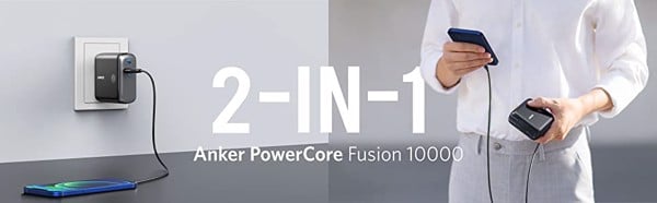 Anker A1623 - Pin sạc dự phòng Anker Powercore Fusion kiêm củ sạc nhanh 10000mAh, Type C 20W PD -