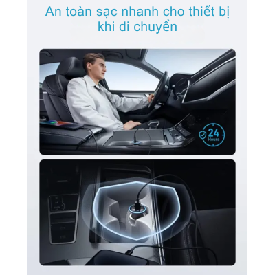 Anker A2735 - Tẩu sạc ô tô Anker 2 Cổng 52.5W - Tẩu sạc ô tô Anker A2735 mang đến khả năng sạc nhanh vượt trội với tổng công suất 52.5W, tích hợp 2 cổng USB-C và USB-A. Công nghệ PowerIQ 3.0 giúp sạc iPhone 14 Pro lên 50% trong 25 phút hoặc Samsung S23 trong 27 phút. Thiết kế nhỏ gọn, tương thích đa dạng thiết bị, đảm bảo an toàn với ActiveShield 2.0.
