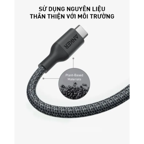 Anker A80F5 - Cáp sạc nhanh truyền dữ liệu Anker 544 Bio-Based C to C 240W bọc dù siêu bền 0.9m - Hình ảnh 3