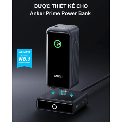 Anker A1902 - Đế sạc Anker Pogo sạc nhanh 100W, 4 cổng, tương thích Anker Prime Power Bank - <div class="css-146c3p1 r-bcqeeo r-1ttztb7 r-qvutc0 r-37j5jr r-a023e6 r-16dba41 r-1adg3ll r-1b5gpbm r-a8ghvy" dir="ltr"><span class="css-1jxf684 r-bcqeeo r-1ttztb7 r-qvutc0 r-poiln3">Anker A1902 – Đế sạc Anker Pogo sạc nhanh 100W, 4 cổng, mang đến trải nghiệm sạc không dây tiện lợi cho Anker Prime Power Bank. Với công nghệ GaN hiện đại, thiết kế nhỏ gọn cùng 3 cổng USB và 1 Pogo Pin, sản phẩm hỗ trợ sạc nhanh đa thiết bị hiệu quả. Đèn LED thông minh giúp dễ dàng theo dõi trạng thái sạc.</span></div>