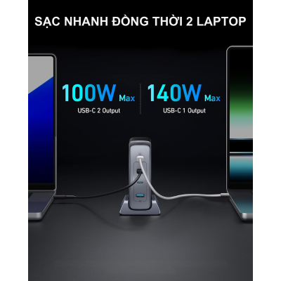 Anker A2342 - Sạc bàn Anker Prime 240W 749, sạc laptop, macbook, ipad, iP, điện thoại android - <div class="css-146c3p1 r-bcqeeo r-1ttztb7 r-qvutc0 r-37j5jr r-a023e6 r-16dba41 r-1adg3ll r-1b5gpbm r-a8ghvy" dir="ltr"><span class="css-1jxf684 r-bcqeeo r-1ttztb7 r-qvutc0 r-poiln3">Anker A2342 – Sạc bàn Anker Prime 240W 749 với 4 cổng (3 USB-C, 1 USB-A), sạc nhanh cho laptop, MacBook, iPad, iPhone, điện thoại Android. Công suất tối đa 240W, hỗ trợ công nghệ GaNPrime, sạc đồng thời 4 thiết bị. Tích hợp ActiveShield 2.0 đảm bảo an toàn, thiết kế nhỏ gọn, tiện lợi.</span></div>