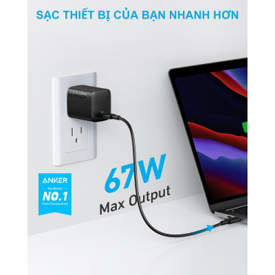 Anker A2671 - Củ sạc nhanh Anker 316 67W hỗ trợ PD PPS QC 4.0 - <div class="css-146c3p1 r-bcqeeo r-1ttztb7 r-qvutc0 r-37j5jr r-a023e6 r-16dba41 r-1adg3ll r-1b5gpbm r-a8ghvy" dir="ltr"><span class="css-1jxf684 r-bcqeeo r-1ttztb7 r-qvutc0 r-poiln3">Củ sạc nhanh Anker A2671 (316 Charger) sở hữu công suất 67W, hỗ trợ các chuẩn sạc tiên tiến như PD, PPS và QC 4.0, mang đến tốc độ sạc vượt trội cho điện thoại, máy tính bảng và laptop. Thiết kế nhỏ gọn với chân gập tiện lợi, phù hợp để mang theo mọi lúc mọi nơi. Sản phẩm tích hợp một cổng USB-C mạnh mẽ, đáp ứng nhu cầu sạc nhanh tối ưu.</span></div>