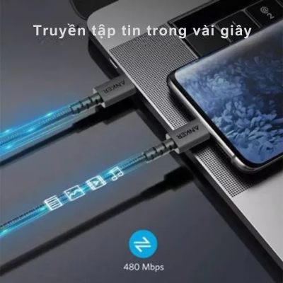 Anker A81B5 - Cáp Sạc nhanh Anker 322 Type C - Lightning bọc dù MFI 0.9m - <div class="css-146c3p1 r-bcqeeo r-1ttztb7 r-qvutc0 r-37j5jr r-a023e6 r-16dba41 r-1adg3ll r-1b5gpbm r-a8ghvy" dir="ltr"><span class="css-1jxf684 r-bcqeeo r-1ttztb7 r-qvutc0 r-poiln3">Cáp sạc Anker A81B5  dài 0.9m, bọc nylon dệt kép bền bỉ, đạt chứng nhận MFi từ Apple. Hỗ trợ sạc nhanh Power Delivery, tốc độ truyền dữ liệu 480Mbps, tương thích hoàn hảo với iPhone, iPad. Thiết kế chắc chắn, chịu uốn cong hơn 12.000 lần, đảm bảo độ bền vượt trội.</span></div>