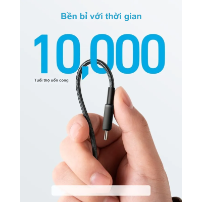 Anker A81B5 - Cáp Sạc nhanh Anker 322 Type C - Lightning bọc dù MFI 0.9m - <div class="css-146c3p1 r-bcqeeo r-1ttztb7 r-qvutc0 r-37j5jr r-a023e6 r-16dba41 r-1adg3ll r-1b5gpbm r-a8ghvy" dir="ltr"><span class="css-1jxf684 r-bcqeeo r-1ttztb7 r-qvutc0 r-poiln3">Cáp sạc Anker A81B5  dài 0.9m, bọc nylon dệt kép bền bỉ, đạt chứng nhận MFi từ Apple. Hỗ trợ sạc nhanh Power Delivery, tốc độ truyền dữ liệu 480Mbps, tương thích hoàn hảo với iPhone, iPad. Thiết kế chắc chắn, chịu uốn cong hơn 12.000 lần, đảm bảo độ bền vượt trội.</span></div>