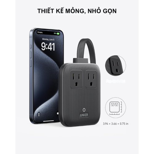 Anker A9129 - Trạm sạc (ổ cắm đa năng) Anker Nano Charging Station 67W - Hình ảnh 3