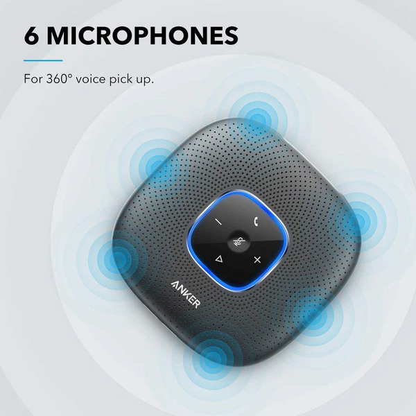 Anker A3310 - Loa Hội Nghị Bluetooth Anker PowerConf - <ul> <li>Model: Anker A3310</li> <li>Phù hợp không gian: 8 người</li> <li>Tương thích với dịch vụ hội nghị trực tuyến hàng đầu như: Skype, Google Hangout, Facetime, Zoom, WebEx, GotoMeeting và Chromebox,...</li> <li>6 Micro</li> <li>Kết nối: Bluetooth, USB</li> <li>Mic: 16kHz HD Voice</li> <li>Dung lượng: 6700mAh</li> <li>Thời gian hoạt động liên tục: 24 giờ</li> <li>App: AnkerWork</li> </ul>