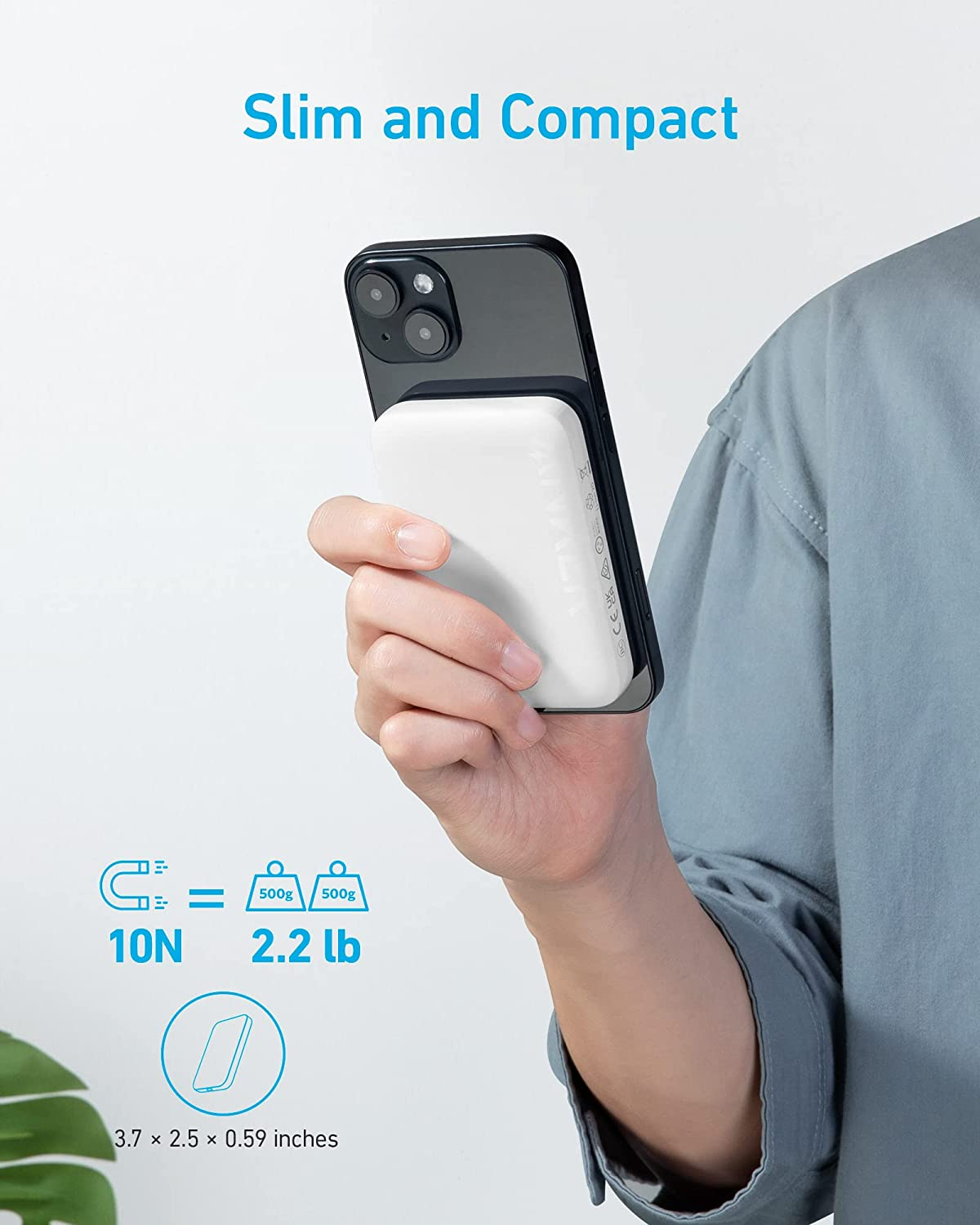 Anker A1616 - Pin Dự Phòng Từ Tính nhỏ gọn Anker 321 MagGo 5000mAh -