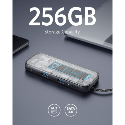 Anker A8347 - Hub chuyển đổi Anker USB C kiêm ổ cứng di động SSD 256Gb 4 in 1 có HDMI 4K, PD 100W, 2 Usb A - <div class="css-146c3p1 r-bcqeeo r-1ttztb7 r-qvutc0 r-37j5jr r-a023e6 r-16dba41 r-1adg3ll r-1b5gpbm r-a8ghvy" dir="ltr"><span class="css-1jxf684 r-bcqeeo r-1ttztb7 r-qvutc0 r-poiln3">Anker A8347 là hub chuyển đổi USB-C đa năng tích hợp ổ SSD 256GB, mang đến giải pháp lưu trữ và kết nối tiện lợi. Sản phẩm hỗ trợ HDMI 4K, cổng PD 100W và 2 cổng USB-A, đáp ứng nhu cầu làm việc, giải trí và sạc nhanh. Với tốc độ truyền dữ liệu lên đến 400 MB/s, đây là lựa chọn lý tưởng cho người dùng hiện đại. Thiết kế nhỏ gọn, bền bỉ, phù hợp với MacBook, iPad Pro và nhiều thiết bị khác.</span></div>