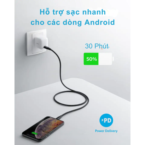 Anker A8652 - Cáp Type C to Lightning PowerLine+ II, dài 0,9m - <div class="css-146c3p1 r-bcqeeo r-1ttztb7 r-qvutc0 r-37j5jr r-a023e6 r-16dba41 r-1adg3ll r-1b5gpbm r-a8ghvy" dir="ltr"><span class="css-1jxf684 r-bcqeeo r-1ttztb7 r-qvutc0 r-poiln3">Cáp Anker A8652 PowerLine+ II Type C to Lightning (0,9m) mang đến trải nghiệm sạc nhanh vượt trội với công nghệ Power Delivery, đạt chuẩn MFi của Apple. Thiết kế vỏ nylon kép bền bỉ, chịu được hơn 30.000 lần uốn cong, đảm bảo độ bền cao. Sản phẩm hỗ trợ sạc và truyền dữ liệu ổn định, tương thích hoàn hảo với các thiết bị Apple như iPhone, iPad.</span></div>