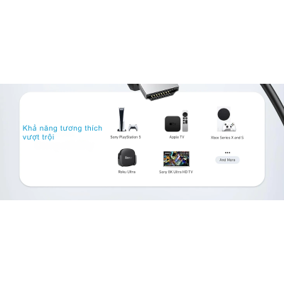 Anker A8741 - Dây cáp HDMI to HDMI Anker hỗ trợ 8K@60Hz, Ultra HD 4K@120Hz với HDMI 2.1, tốc độ cực cao 48Gbps - <div class="css-146c3p1 r-bcqeeo r-1ttztb7 r-qvutc0 r-37j5jr r-a023e6 r-16dba41 r-1adg3ll r-1b5gpbm r-a8ghvy" dir="ltr"><span class="css-1jxf684 r-bcqeeo r-1ttztb7 r-qvutc0 r-poiln3">Dây cáp HDMI Anker A8741 mang đến trải nghiệm hình ảnh đỉnh cao với hỗ trợ 8K@60Hz và 4K@120Hz, đáp ứng tiêu chuẩn HDMI 2.1. Tốc độ truyền tải cực cao 48Gbps đảm bảo hình ảnh mượt mà, âm thanh sống động với Dynamic HDR, eARC và Dolby Atmos. Sản phẩm bền bỉ, tương thích hoàn hảo với PlayStation 5, Xbox Series X, Samsung TVs và nhiều thiết bị khác.</span></div>