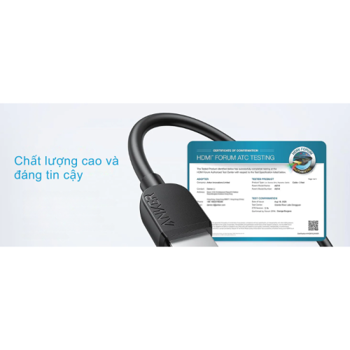 Anker A8741 - Dây cáp HDMI to HDMI Anker hỗ trợ 8K@60Hz, Ultra HD 4K@120Hz với HDMI 2.1, tốc độ cực cao 48Gbps - Hình ảnh 3