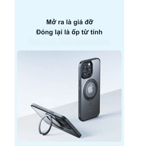 Ốp lưng từ tính Anker Magnetic dành cho IP, có chân đỡ hợp kim, dạng sần quanh viền, chống va đập - Hình ảnh 2
