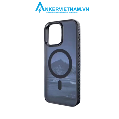 Ốp lưng từ tính Anker Magnetic dành cho Iphone 15 seri, nhựa dày, dạng sần quanh viền, chống va đập, trầy xước