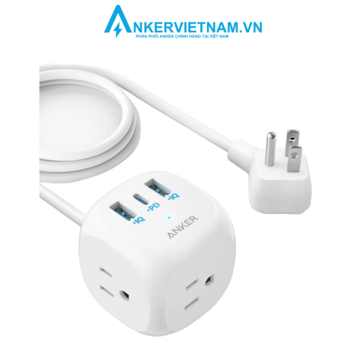 Anker 9231 - Thiết bị mở rộng ổ cắm với 3 ổ cắm và sạc USB C 20W