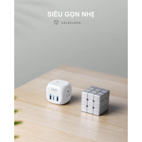 Anker 9231 - Thiết bị mở rộng ổ cắm với 3 ổ cắm và sạc USB C 20W - Hình ảnh 4