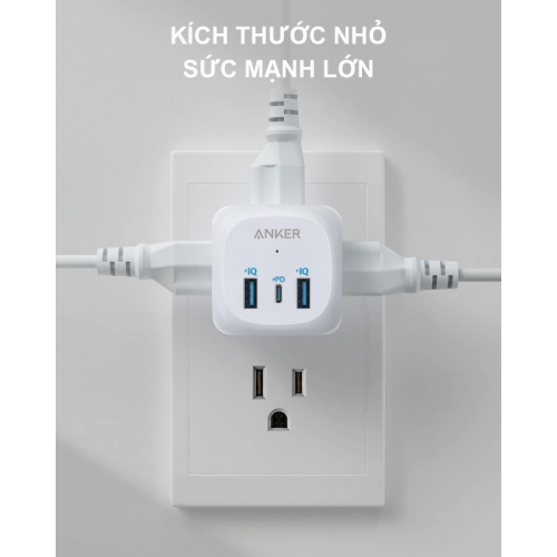 Anker 9231 - Thiết bị mở rộng ổ cắm với 3 ổ cắm và sạc USB C 20W - Hình ảnh 5