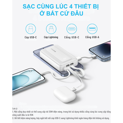 Anker A1680 - Pin dự phòng Anker Zolo 10000mah tích hợp dây cáp Type C 30W và Lightning 27W - <div class="css-146c3p1 r-bcqeeo r-1ttztb7 r-qvutc0 r-37j5jr r-a023e6 r-16dba41 r-1adg3ll r-1b5gpbm r-a8ghvy" dir="ltr"><span class="css-1jxf684 r-bcqeeo r-1ttztb7 r-qvutc0 r-poiln3">Pin dự phòng Anker A1680 Zolo 10000mAh là giải pháp sạc tiện lợi với cáp Type-C 30W và Lightning 27W tích hợp sẵn. Thiết kế nhỏ gọn, trọng lượng chỉ 217g, dễ dàng mang theo mọi lúc mọi nơi. Hỗ trợ sạc nhanh, sạc iPhone đầy 60% trong 30 phút, tiết kiệm thời gian tối đa. Được chứng nhận MFi từ Apple, đảm bảo an toàn và tương thích vượt trội.</span></div>