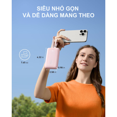 Anker A1680 - Pin dự phòng Anker Zolo 10000mah tích hợp dây cáp Type C 30W và Lightning 27W - <div class="css-146c3p1 r-bcqeeo r-1ttztb7 r-qvutc0 r-37j5jr r-a023e6 r-16dba41 r-1adg3ll r-1b5gpbm r-a8ghvy" dir="ltr"><span class="css-1jxf684 r-bcqeeo r-1ttztb7 r-qvutc0 r-poiln3">Pin dự phòng Anker A1680 Zolo 10000mAh là giải pháp sạc tiện lợi với cáp Type-C 30W và Lightning 27W tích hợp sẵn. Thiết kế nhỏ gọn, trọng lượng chỉ 217g, dễ dàng mang theo mọi lúc mọi nơi. Hỗ trợ sạc nhanh, sạc iPhone đầy 60% trong 30 phút, tiết kiệm thời gian tối đa. Được chứng nhận MFi từ Apple, đảm bảo an toàn và tương thích vượt trội.</span></div>