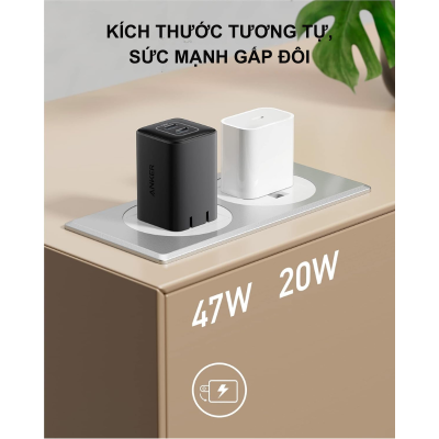 Anker A2039 - Củ sạc nhanh Anker 47W PPS PD Nano 3, GaN 2 - <div class="css-146c3p1 r-bcqeeo r-1ttztb7 r-qvutc0 r-37j5jr r-a023e6 r-16dba41 r-1adg3ll r-1b5gpbm r-a8ghvy" dir="ltr"><span class="css-1jxf684 r-bcqeeo r-1ttztb7 r-qvutc0 r-poiln3">Anker A2039 – Củ sạc nhanh 47W PPS/PD Nano 3, GaN II, với 2 cổng USB-C, sạc nhanh cho iPhone, iPad, MacBook. Công nghệ GaN II giúp thiết kế nhỏ gọn, hiệu suất cao, tản nhiệt tốt. Sạc đồng thời 2 thiết bị với tổng công suất 47W, tích hợp bảo vệ an toàn ActiveShield 2.0.</span></div>