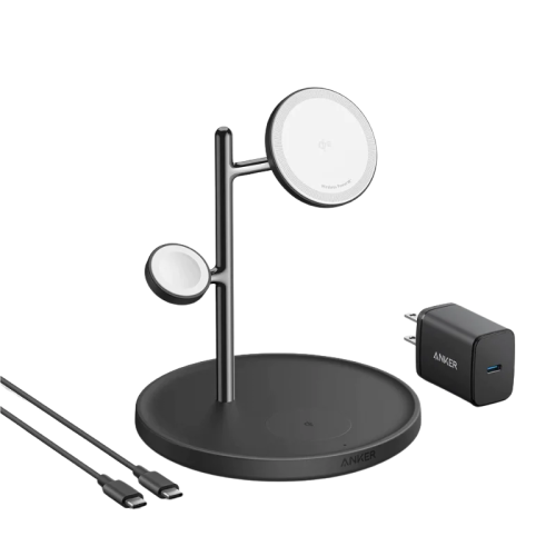 Anker A25M3 - Đế sạc không dây Anker MagGo 3-in-1 Wireless Charging Station Qi2 Certified 15W Stand Kit