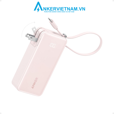 Anker A1637 - Pin dự phòng Anker Fusion 10000mah kèm cáp tích hợp sẵn Type C, Lightning, công suất 30W