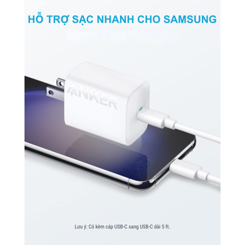 Bộ củ cáp sạc nhanh Anker 312 B2640 30W, kèm Cáp C to C dài 0.9m - Hình ảnh 3