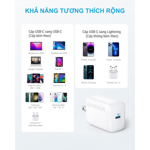 Bộ củ cáp sạc nhanh Anker 312 B2640 30W, kèm Cáp C to C dài 0.9m - Hình ảnh 6