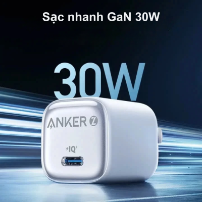 Củ sạc nhanh Anker Zolo A2698 30W 1 cổng USB-C - <div class="css-146c3p1 r-bcqeeo r-1ttztb7 r-qvutc0 r-37j5jr r-a023e6 r-16dba41 r-1adg3ll r-1b5gpbm r-a8ghvy" dir="ltr"><span class="css-1jxf684 r-bcqeeo r-1ttztb7 r-qvutc0 r-poiln3">Củ sạc nhanh Anker Zolo A2698 30W 1 cổng USB-C hỗ trợ PowerIQ 3.0, Power Delivery (PD) và Quick Charge, sạc nhanh iPhone 15 lên 50% trong 26 phút. Thiết kế nhỏ gọn, chân gập tiện lợi, dễ mang theo. Đảm bảo an toàn với hệ thống bảo vệ toàn diện, phù hợp cho nhiều thiết bị USB-C.</span></div>