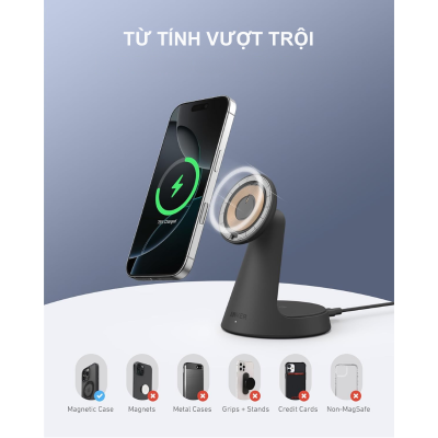 Đế sạc không dây Anker Qi2 A25M7 công suất 15w - <div class="css-146c3p1 r-bcqeeo r-1ttztb7 r-qvutc0 r-37j5jr r-a023e6 r-16dba41 r-1adg3ll r-1b5gpbm r-a8ghvy" dir="ltr"><span class="css-1jxf684 r-bcqeeo r-1ttztb7 r-qvutc0 r-poiln3">Đế sạc không dây Anker Qi2 A25M7 mang đến trải nghiệm sạc nhanh 15W với công nghệ Qi2 tiên tiến, tương thích hoàn hảo với iPhone 12 trở lên. Thiết kế nhỏ gọn, sử dụng hợp kim nhôm dẫn nhiệt cao cấp, đảm bảo hiệu suất sạc ổn định và an toàn. Sản phẩm được chứng nhận Qi2, tích hợp công nghệ ActiveShield 2.0, giúp giám sát nhiệt độ liên tục, bảo vệ thiết bị tối ưu.</span></div>