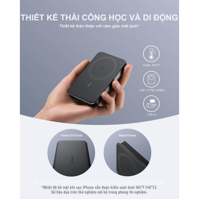 Pin sạc dự phòng Anker MagGo A1664 10000mah - <div class="css-146c3p1 r-bcqeeo r-1ttztb7 r-qvutc0 r-37j5jr r-a023e6 r-16dba41 r-1adg3ll r-1b5gpbm r-a8ghvy" dir="ltr"><span class="css-1jxf684 r-bcqeeo r-1ttztb7 r-qvutc0 r-poiln3">Pin sạc dự phòng Anker MagGo A1664 10000mAh là lựa chọn hoàn hảo cho người dùng hiện đại với thiết kế siêu mỏng, chỉ khoảng 15mm. Sản phẩm hỗ trợ sạc không dây Qi2 15W, sạc nhanh iPhone 15 Pro từ 0-50% trong 51 phút, cùng cổng USB-C 30W tiện lợi. Dung lượng lớn 10.000mAh đáp ứng nhu cầu sạc hàng ngày và khi di chuyển. Công nghệ ActiveShield™ đảm bảo an toàn tuyệt đối.</span></div>