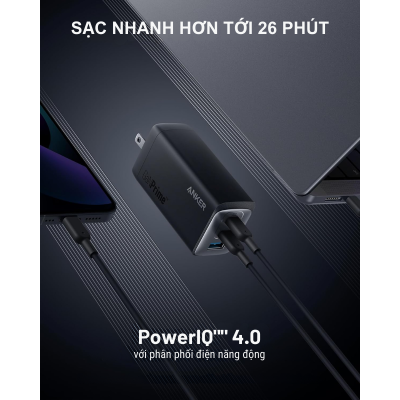 Củ sạc 3 Cổng Anker 737 GaNPrime A2148 120W sạc nhanh PD, QC 3.0 - <div class="css-146c3p1 r-bcqeeo r-1ttztb7 r-qvutc0 r-37j5jr r-a023e6 r-16dba41 r-1adg3ll r-1b5gpbm r-a8ghvy" dir="ltr"><span class="css-1jxf684 r-bcqeeo r-1ttztb7 r-qvutc0 r-poiln3">Củ sạc Anker 737 GaNPrime A2148 120W tích hợp 3 cổng (2 USB-C, 1 USB-A), hỗ trợ sạc nhanh PD và QC 3.0, công suất tối đa 120W. Thiết kế nhỏ gọn, chân gập tiện lợi, sạc cùng lúc điện thoại, laptop, tablet. Công nghệ GaNPrime và ActiveShield™ 2.0 đảm bảo hiệu suất cao, an toàn vượt trội.</span></div>