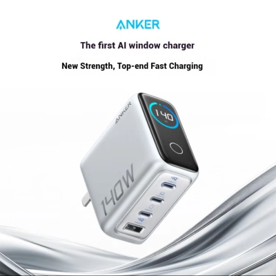 Cu sac Anker Zolo 140W GaN A2697 man hinh LED 3 cong Type C sac nhanh PD PPS 2 1