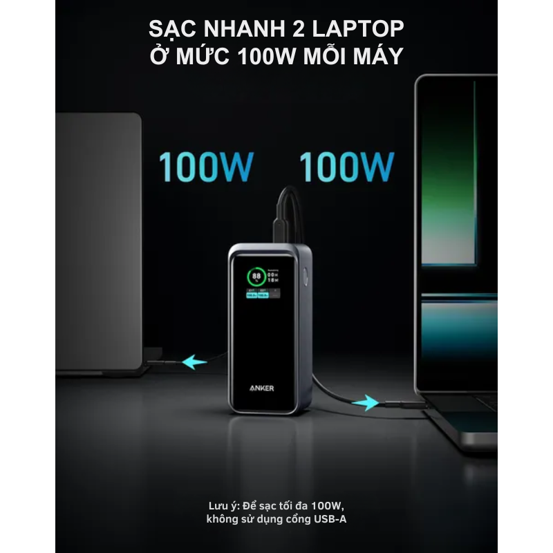 Anker A1336 - Pin sạc dự phòng Anker Prime 735 PowerCore 200W, 20.000mAh, màn hình LED - Pin sạc dự phòng Anker A1336 – Anker Prime 735 PowerCore 200W sở hữu dung lượng 20.000mAh, tích hợp màn hình LED thông minh hiển thị thông tin thời gian thực. Với tổng công suất 200W, sản phẩm hỗ trợ sạc nhanh qua 2 cổng USB-C (100W mỗi cổng) và 1 cổng USB-A (65W), đáp ứng nhu cầu sạc đồng thời nhiều thiết bị. Thiết kế nhỏ gọn, bền bỉ cùng công nghệ sạc an toàn, đây là lựa chọn lý tưởng cho người dùng hiện đại.