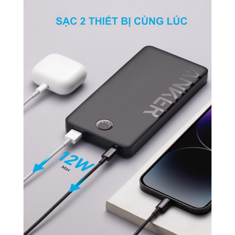 Anker A1334 - Pin Dự Phòng Anker 323 10000mAh 12W - <div class="css-146c3p1 r-bcqeeo r-1ttztb7 r-qvutc0 r-37j5jr r-a023e6 r-16dba41 r-1adg3ll r-1b5gpbm r-a8ghvy" dir="ltr"><span class="css-1jxf684 r-bcqeeo r-1ttztb7 r-qvutc0 r-poiln3">Pin dự phòng Anker A1334 – Anker 323 10000mAh 12W sở hữu thiết kế mỏng nhẹ, chỉ dày 17mm, dễ dàng mang theo mọi lúc mọi nơi. Với dung lượng 10000mAh, sản phẩm hỗ trợ sạc nhanh 12W qua cổng USB-C và USB-A, cho phép sạc đồng thời hai thiết bị. Vỏ chống cháy đạt chuẩn UL94 V-0 và lõi polymer cao cấp đảm bảo an toàn tuyệt đối khi sử dụng.</span></div>