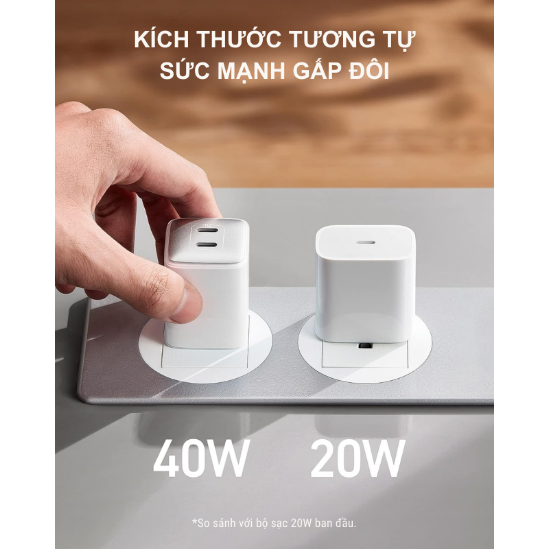 Anker A2038 - Củ sạc nhanh Anker Nano Pro 521 PD/PPS công suất 40W - <div class="css-146c3p1 r-bcqeeo r-1ttztb7 r-qvutc0 r-37j5jr r-a023e6 r-16dba41 r-1adg3ll r-1b5gpbm r-a8ghvy" dir="ltr"><span class="css-1jxf684 r-bcqeeo r-1ttztb7 r-qvutc0 r-poiln3">Anker A2038 – Củ sạc nhanh Anker Nano Pro 521 PD/PPS 40W với 2 cổng USB-C, sạc nhanh cho iPhone, iPad, MacBook Air. Công nghệ GaN giúp thiết kế siêu nhỏ gọn, hiệu suất cao. Hỗ trợ sạc đồng thời 2 thiết bị với tổng công suất 40W, tích hợp bảo vệ an toàn ActiveShield.</span></div>