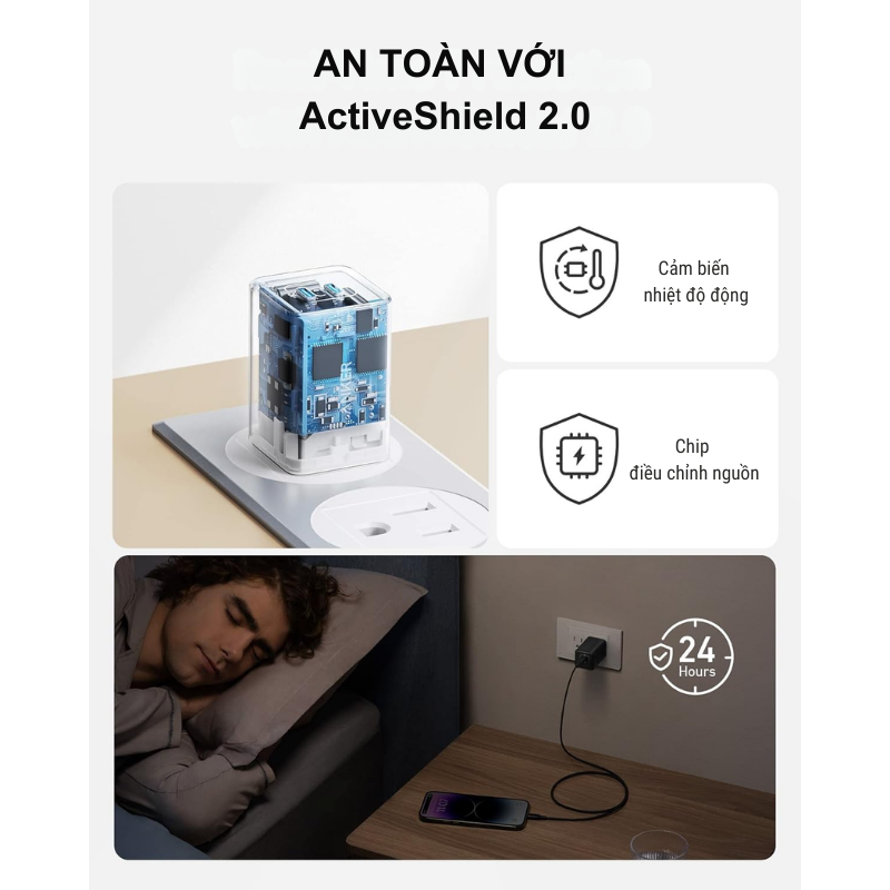 Anker A2039 - Củ sạc nhanh Anker 47W PPS PD Nano 3, GaN 2 - <div class="css-146c3p1 r-bcqeeo r-1ttztb7 r-qvutc0 r-37j5jr r-a023e6 r-16dba41 r-1adg3ll r-1b5gpbm r-a8ghvy" dir="ltr"><span class="css-1jxf684 r-bcqeeo r-1ttztb7 r-qvutc0 r-poiln3">Anker A2039 – Củ sạc nhanh 47W PPS/PD Nano 3, GaN II, với 2 cổng USB-C, sạc nhanh cho iPhone, iPad, MacBook. Công nghệ GaN II giúp thiết kế nhỏ gọn, hiệu suất cao, tản nhiệt tốt. Sạc đồng thời 2 thiết bị với tổng công suất 47W, tích hợp bảo vệ an toàn ActiveShield 2.0.</span></div>