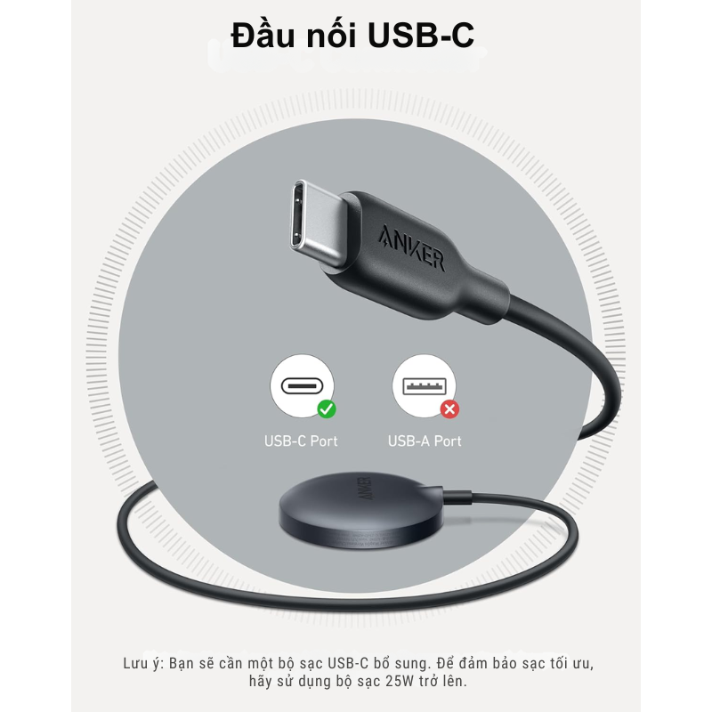 Anker A25M0 - Đế sạc không dây Anker MagGo 15W Ultra-Fasst Qi2, dây dài 1m5, cổng sạc type C - <div class="css-146c3p1 r-bcqeeo r-1ttztb7 r-qvutc0 r-37j5jr r-a023e6 r-16dba41 r-1adg3ll r-1b5gpbm r-a8ghvy" dir="ltr"><span class="css-1jxf684 r-bcqeeo r-1ttztb7 r-qvutc0 r-poiln3">Anker A25M0 – Đế sạc không dây Anker MagGo 15W Ultra-Fast Qi2 với dây dài 1m5, cổng Type-C, sạc nhanh iPhone, AirPods. Công nghệ MagSafe giúp căn chỉnh chính xác, sạc hiệu quả. Thiết kế nhỏ gọn, tích hợp ActiveShield 2.0 đảm bảo an toàn, lý tưởng cho người dùng Apple.</span></div>