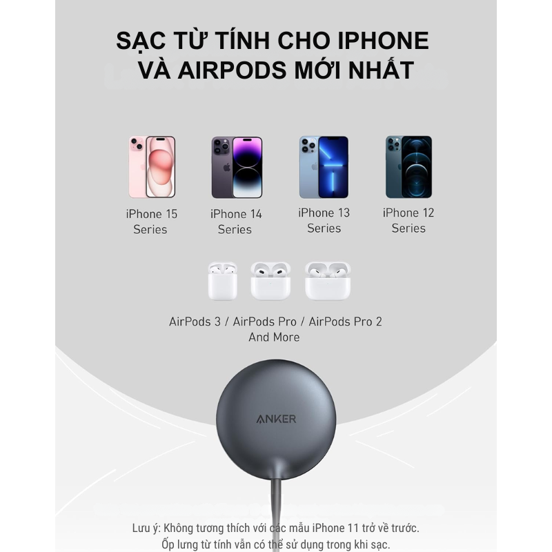 Anker A25M0 - Đế sạc không dây Anker MagGo 15W Ultra-Fasst Qi2, dây dài 1m5, cổng sạc type C - <div class="css-146c3p1 r-bcqeeo r-1ttztb7 r-qvutc0 r-37j5jr r-a023e6 r-16dba41 r-1adg3ll r-1b5gpbm r-a8ghvy" dir="ltr"><span class="css-1jxf684 r-bcqeeo r-1ttztb7 r-qvutc0 r-poiln3">Anker A25M0 – Đế sạc không dây Anker MagGo 15W Ultra-Fast Qi2 với dây dài 1m5, cổng Type-C, sạc nhanh iPhone, AirPods. Công nghệ MagSafe giúp căn chỉnh chính xác, sạc hiệu quả. Thiết kế nhỏ gọn, tích hợp ActiveShield 2.0 đảm bảo an toàn, lý tưởng cho người dùng Apple.</span></div>