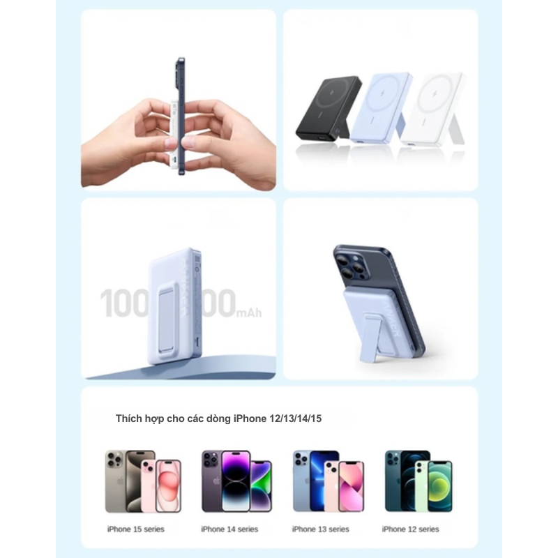 Anker A1652 - Pin dự phòng từ tính Anker Maggo, dung lượng 10000mah, hỗ trợ PD 20W - <div class="css-146c3p1 r-bcqeeo r-1ttztb7 r-qvutc0 r-37j5jr r-a023e6 r-16dba41 r-1adg3ll r-1b5gpbm r-a8ghvy" dir="ltr"><span class="css-1jxf684 r-bcqeeo r-1ttztb7 r-qvutc0 r-poiln3">Anker A1652 – Pin dự phòng từ tính MagGo dung lượng 10.000mAh, hỗ trợ sạc nhanh PD 20W và sạc không dây 7.5W. Thiết kế nhỏ gọn, tích hợp chân đế tiện lợi, phù hợp cho iPhone 12/13/14/15 series. Kết nối từ tính mạnh mẽ, đảm bảo sạc ổn định mọi lúc mọi nơi.</span></div>