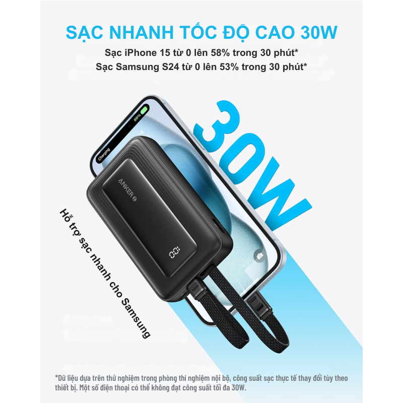 Anker A1680 - Pin dự phòng Anker Zolo 10000mah tích hợp dây cáp Type C 30W và Lightning 27W - <div class="css-146c3p1 r-bcqeeo r-1ttztb7 r-qvutc0 r-37j5jr r-a023e6 r-16dba41 r-1adg3ll r-1b5gpbm r-a8ghvy" dir="ltr"><span class="css-1jxf684 r-bcqeeo r-1ttztb7 r-qvutc0 r-poiln3">Pin dự phòng Anker A1680 Zolo 10000mAh là giải pháp sạc tiện lợi với cáp Type-C 30W và Lightning 27W tích hợp sẵn. Thiết kế nhỏ gọn, trọng lượng chỉ 217g, dễ dàng mang theo mọi lúc mọi nơi. Hỗ trợ sạc nhanh, sạc iPhone đầy 60% trong 30 phút, tiết kiệm thời gian tối đa. Được chứng nhận MFi từ Apple, đảm bảo an toàn và tương thích vượt trội.</span></div>