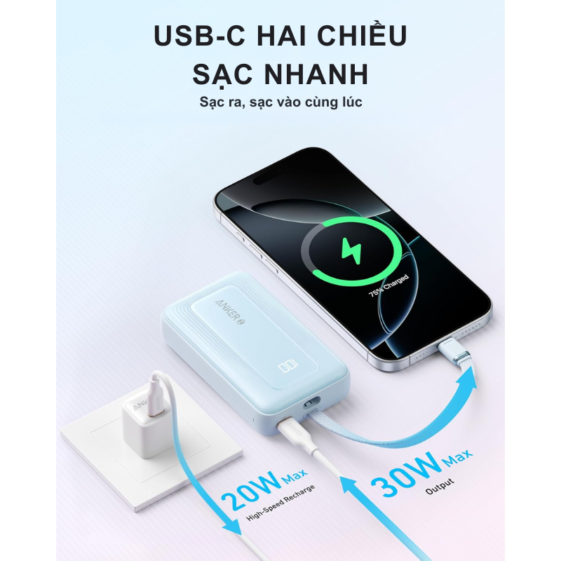 Pin Dự Phòng Anker Zolo 30W 10000mAh A1688 Tích Hợp Cáp Type C - <div class="css-146c3p1 r-bcqeeo r-1ttztb7 r-qvutc0 r-37j5jr r-a023e6 r-16dba41 r-1adg3ll r-1b5gpbm r-a8ghvy" dir="ltr"><span class="css-1jxf684 r-bcqeeo r-1ttztb7 r-qvutc0 r-poiln3">Pin Dự Phòng Anker Zolo 30W 10000mAh A1688 là giải pháp sạc tiện lợi với cáp USB-C tích hợp bền bỉ. Dung lượng 10.000mAh cùng công suất sạc nhanh 30W giúp sạc thiết bị nhanh chóng, hiệu quả. Thiết kế nhỏ gọn (109.7 x 65.5 x 24.9mm, 218g) dễ mang theo mọi lúc mọi nơi. Tương thích đa dạng từ iPhone, Samsung đến máy tính bảng.</span></div>