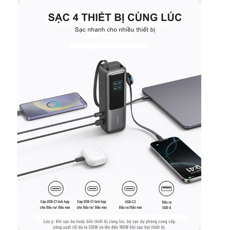 Pin dự phòng Anker Zolo Power Bank 25000mAh A1695 công suất 165W có cáp USB-C tích hợp có thể thu gọn - <div class="css-146c3p1 r-bcqeeo r-1ttztb7 r-qvutc0 r-37j5jr r-a023e6 r-16dba41 r-1adg3ll r-1b5gpbm r-a8ghvy" dir="ltr"><span class="css-1jxf684 r-bcqeeo r-1ttztb7 r-qvutc0 r-poiln3">Pin dự phòng Anker Zolo Power Bank 25000mAh A1695 mang đến công suất mạnh mẽ 165W, tích hợp cáp USB-C thu gọn tiện lợi. Với dung lượng lớn, thiết kế nhỏ gọn và khả năng sạc nhanh 100W, đây là lựa chọn lý tưởng cho người dùng đa nhiệm. Sản phẩm hỗ trợ sạc đồng thời 4 thiết bị qua cáp tích hợp, cổng USB-C và USB-A. Màn hình hiển thị thông minh giúp theo dõi trạng thái pin dễ dàng.</span></div>
