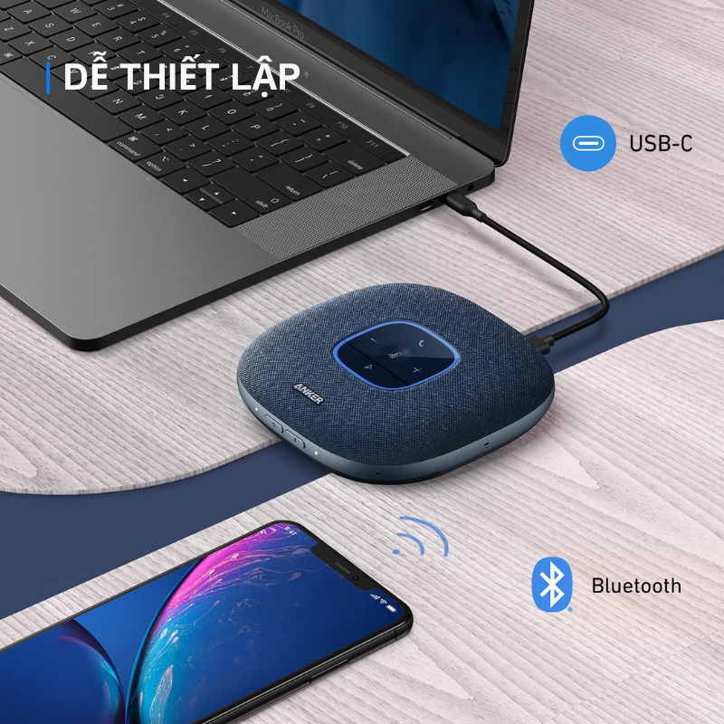 Anker A3302 - Loa hội nghị Bluetooth Anker PowerConf S3 Speakerphone - <div class="css-146c3p1 r-bcqeeo r-1ttztb7 r-qvutc0 r-37j5jr r-a023e6 r-16dba41 r-1adg3ll r-1b5gpbm r-a8ghvy" dir="ltr"><span class="css-1jxf684 r-bcqeeo r-1ttztb7 r-qvutc0 r-poiln3">Loa hội nghị Bluetooth Anker A3302 PowerConf S3 sở hữu 6 micro thu âm 360° và công suất 3W, tích hợp công nghệ tăng cường giọng nói thông minh. Pin 24 giờ, kết nối Bluetooth 5.0 và USB-C, chống ồn hiệu quả. Dễ dàng tùy chỉnh qua ứng dụng, hoàn hảo cho hội họp tại nhà hoặc văn phòng.</span></div>